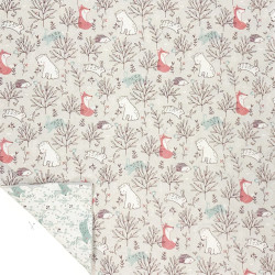 Printed Quilted Cotton SILVA / HOPLA Celadon / White